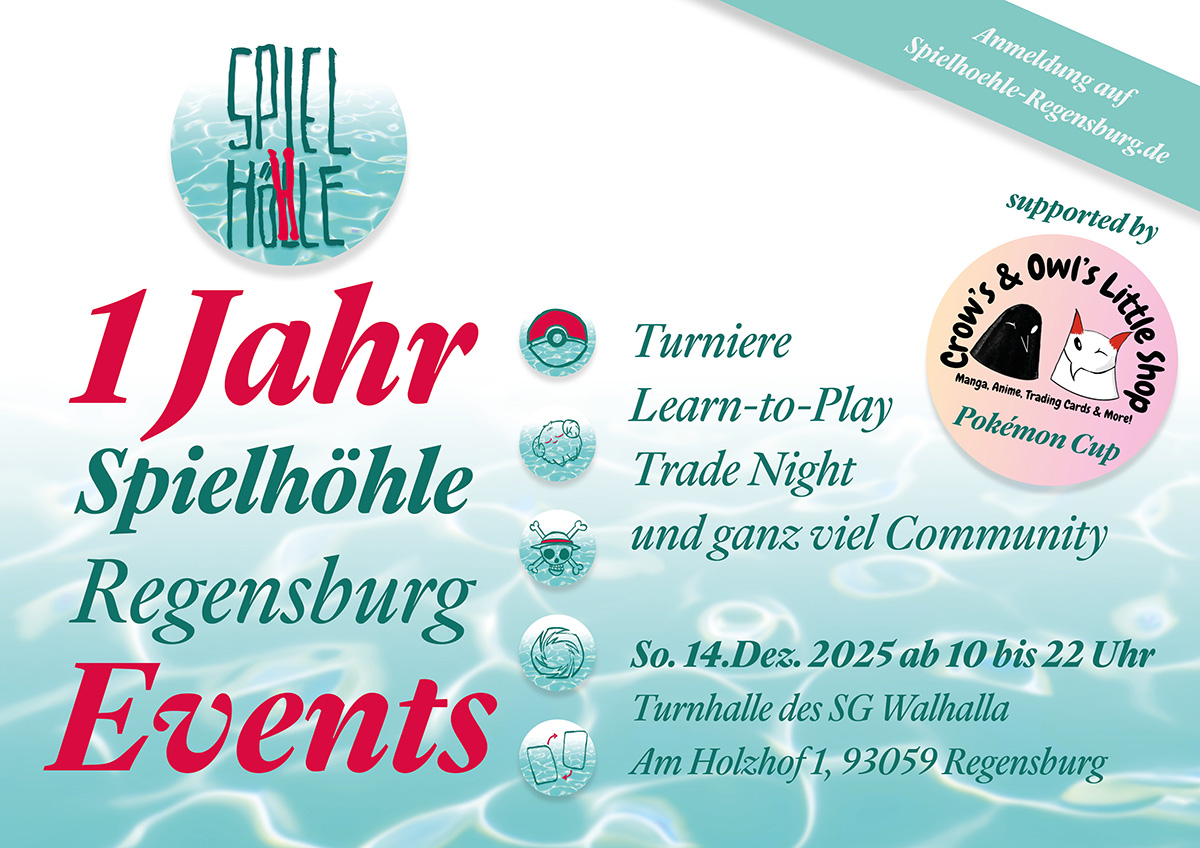 Flyer quer web Flyer für das 1 jährige Jubiläum der SPielhöhke Events